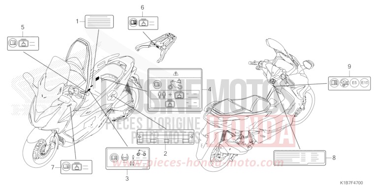 WARNETIKETT von Forza 350 MAT CARNELIAN RED METALLIC (R384) von 2022